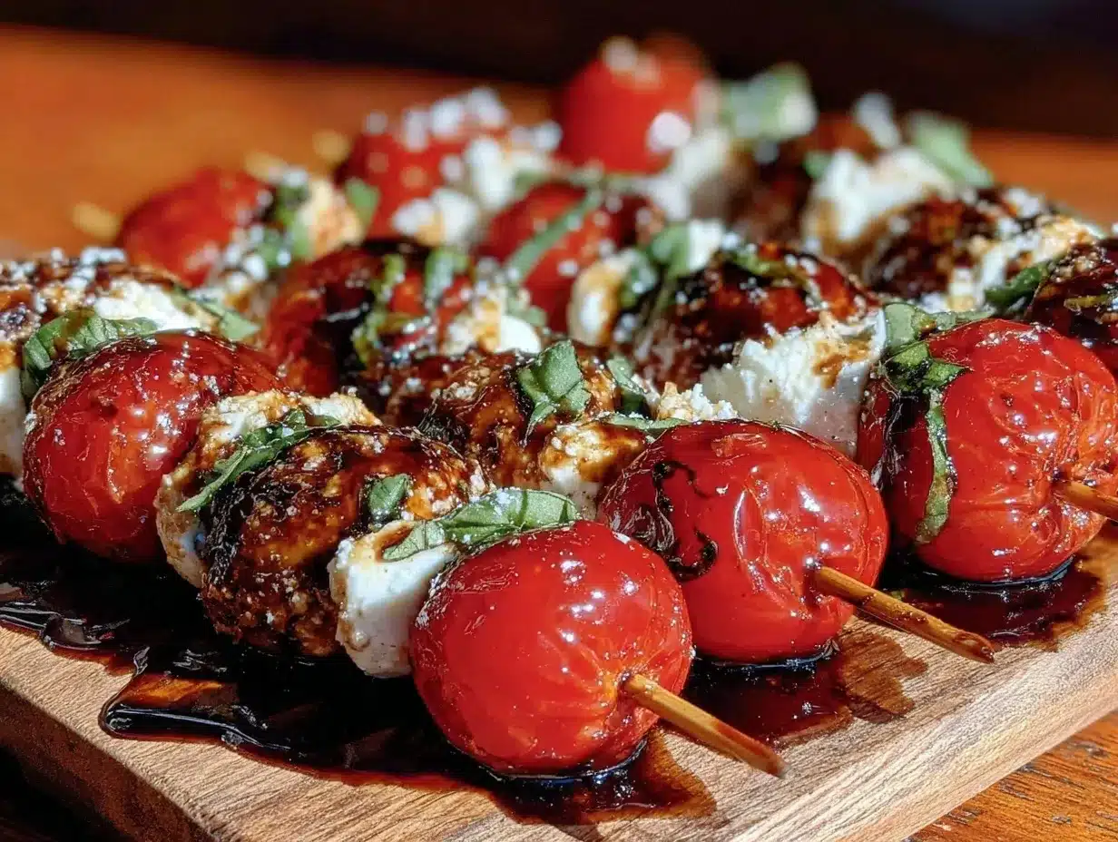 fresh mini Caprese skewers preparation steps