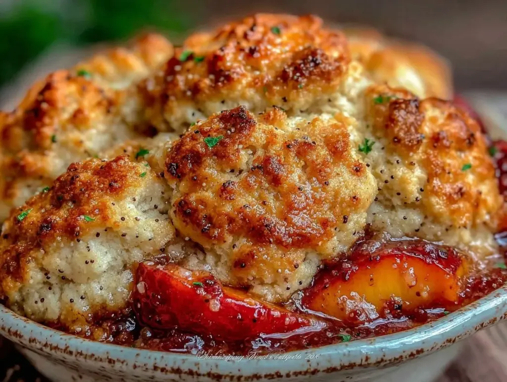 fresh peach cobbler - featured image