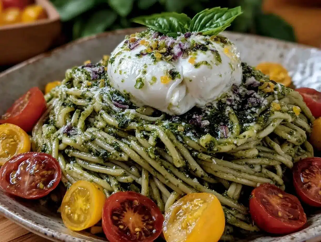 garlic scape pesto pasta preparation steps