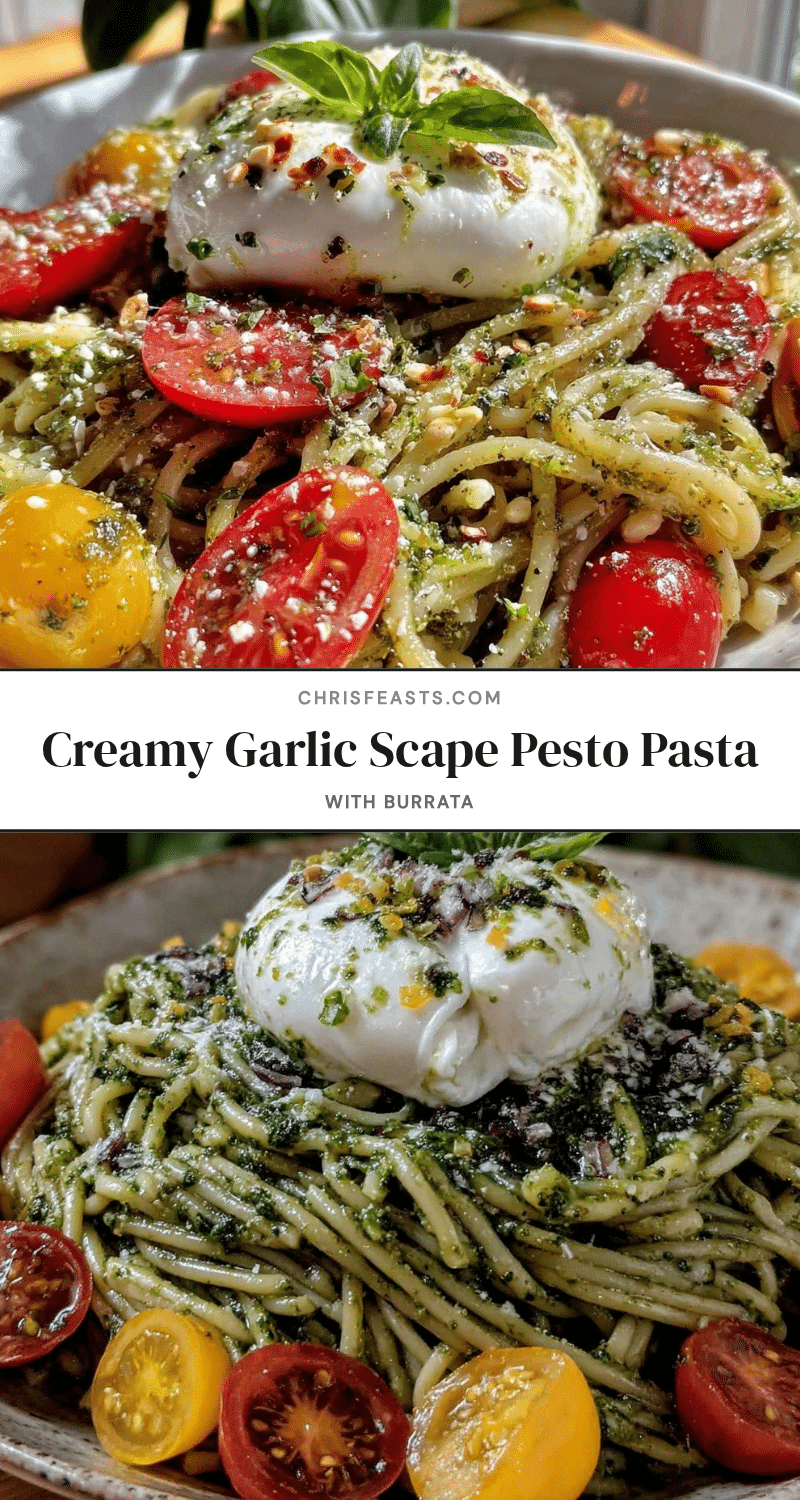garlic scape pesto pasta recipe
