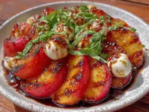 grilled nectarine caprese salad - featured image