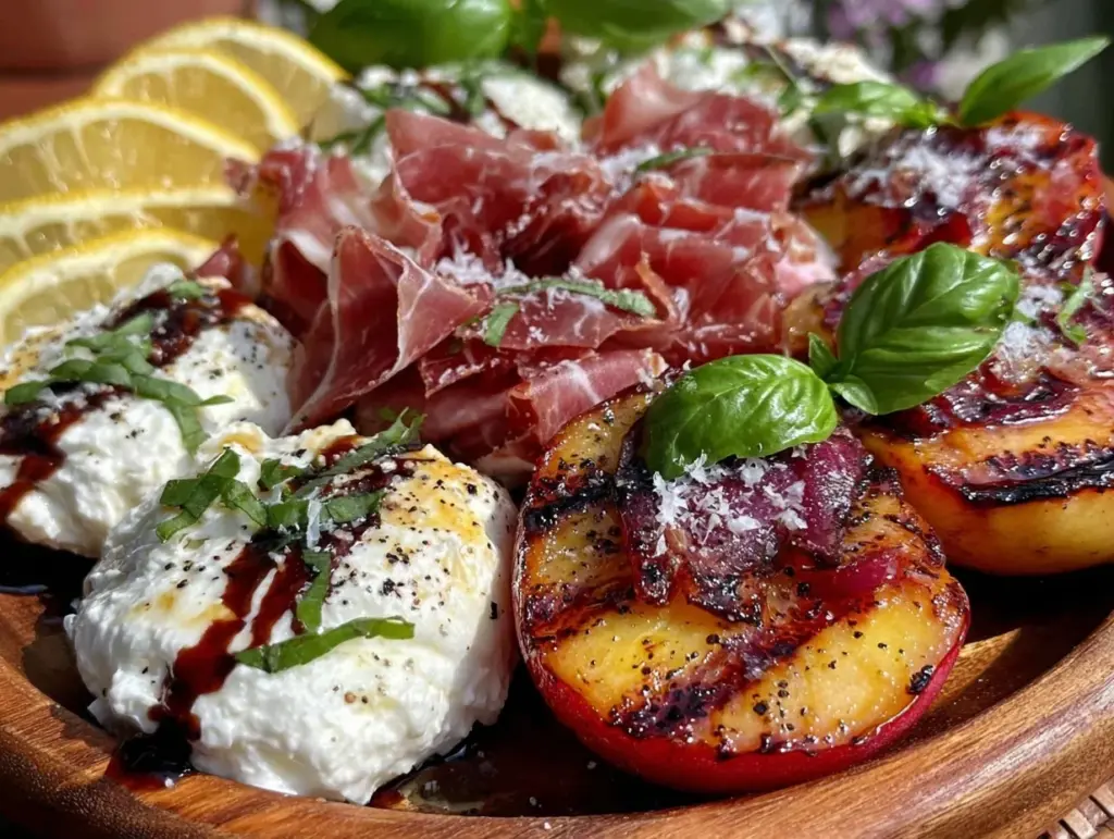 grilled peach caprese - featured image
