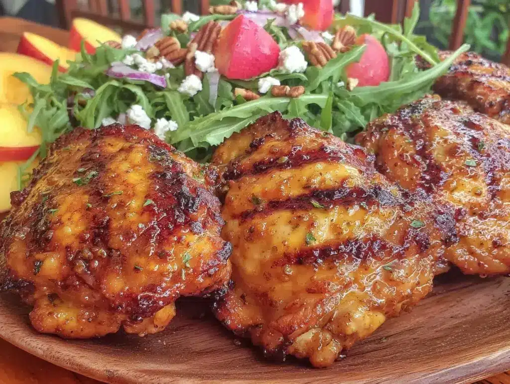 honey mustard grilled chicken thighs - featured image