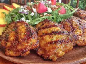 honey mustard grilled chicken thighs - featured image