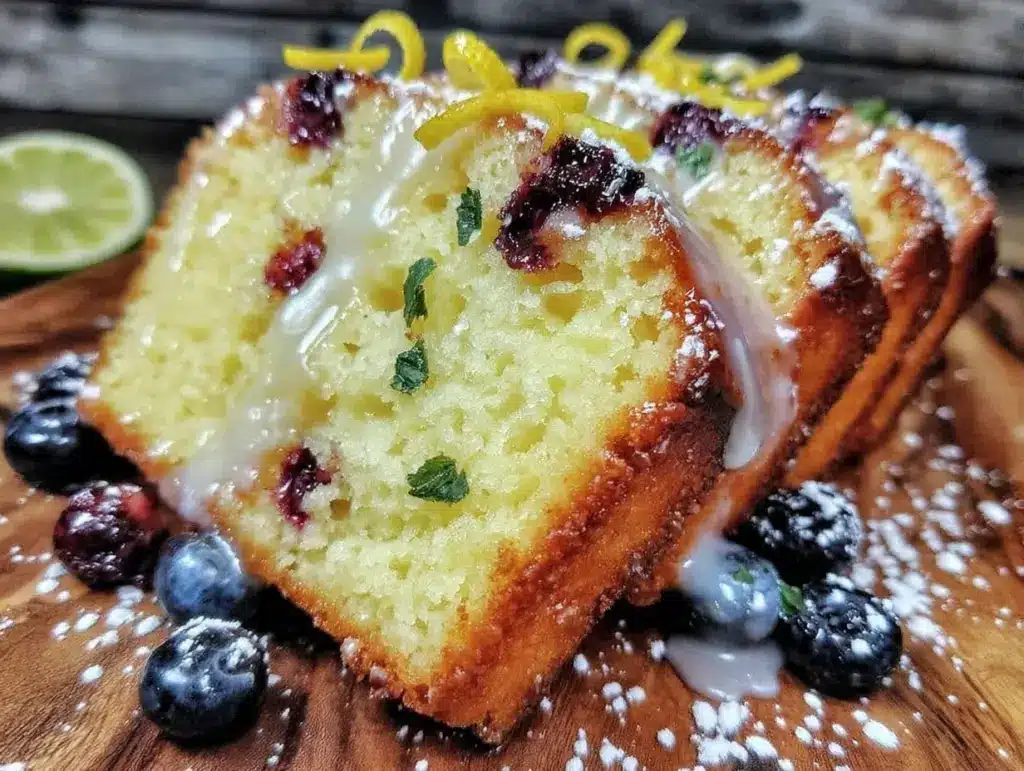 lemon blueberry pound cake - featured image