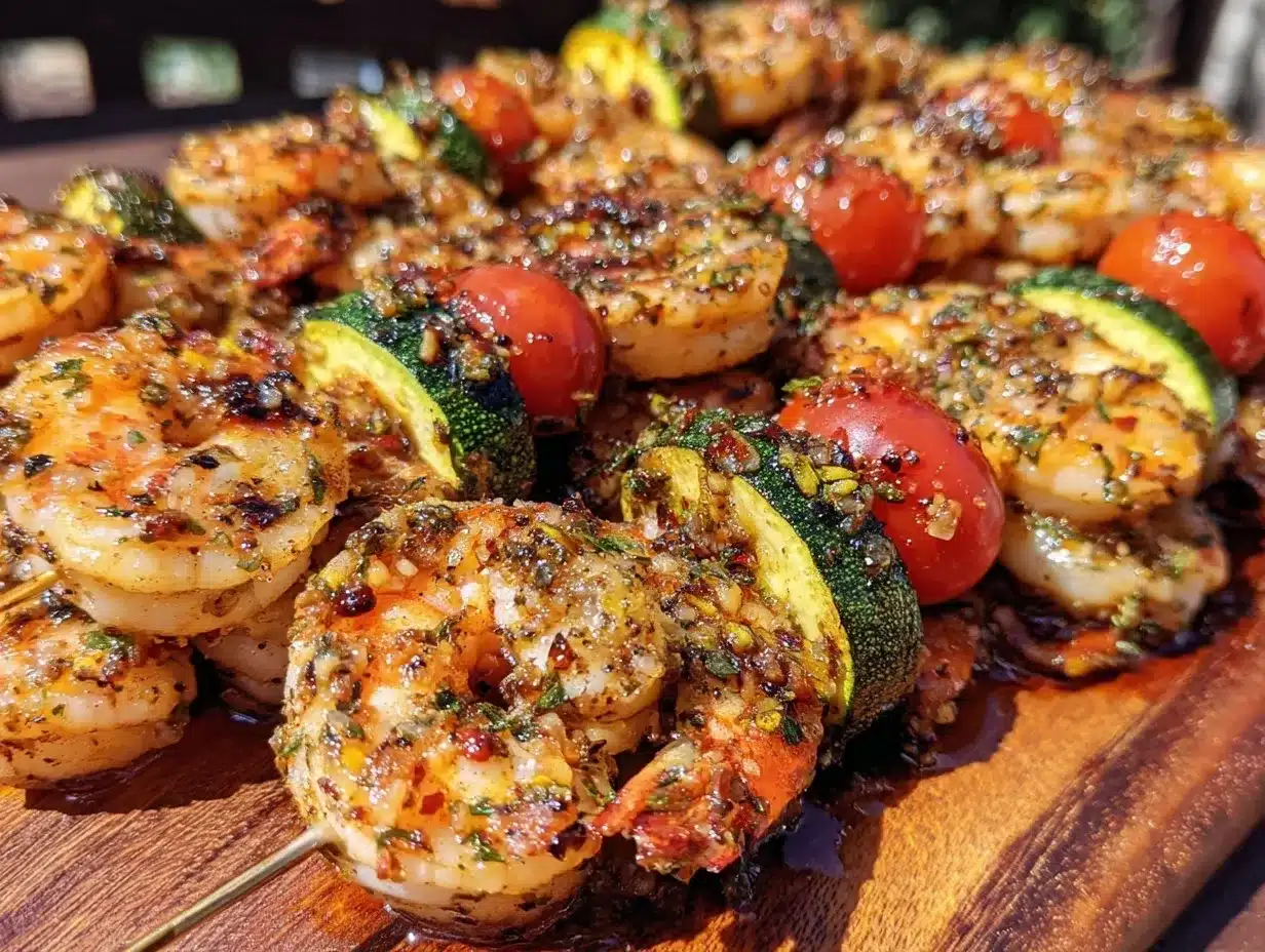 lemon garlic shrimp skewers preparation steps