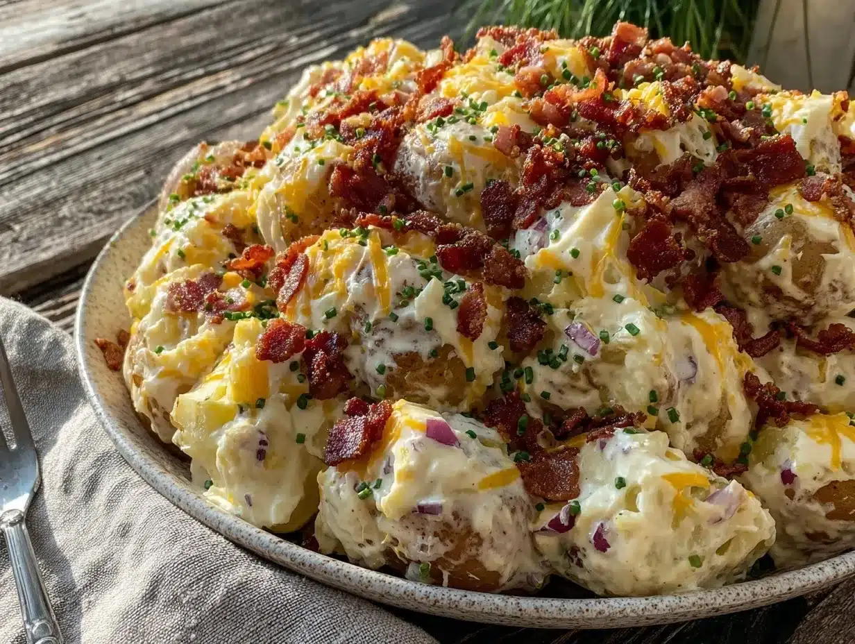 loaded baked potato salad preparation steps