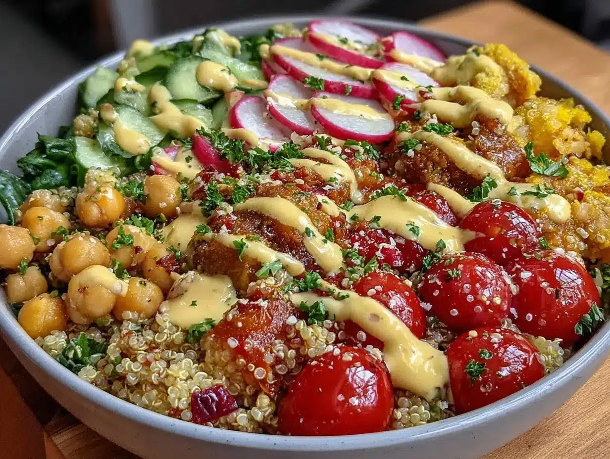 Mediterranean quinoa bowl preparation steps