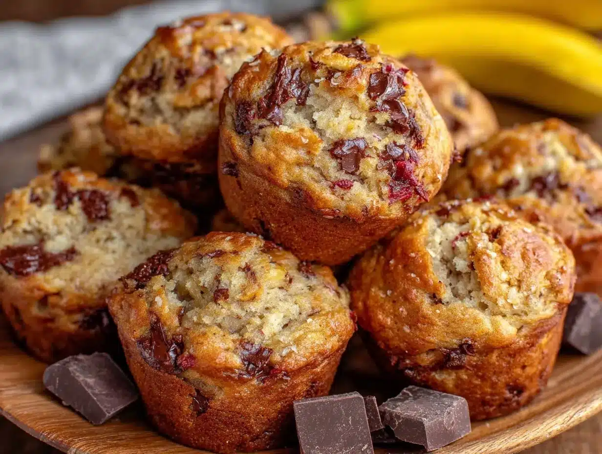 moist chocolate chip banana bread muffins preparation steps