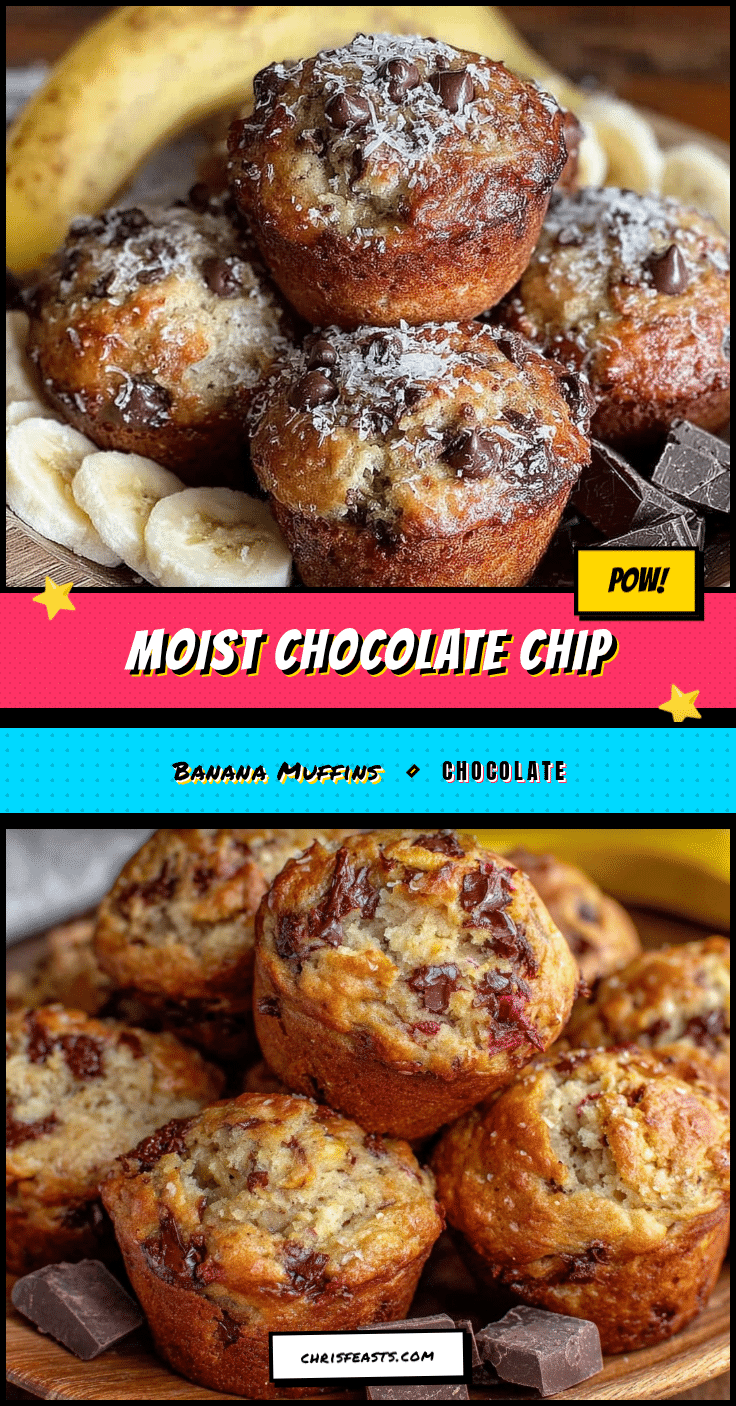 moist chocolate chip banana bread muffins recipe