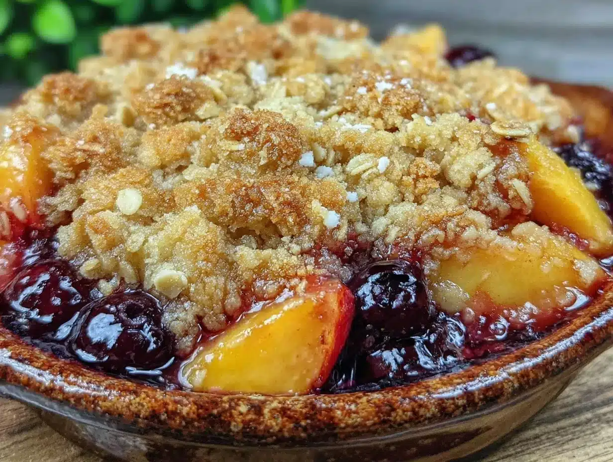 nectarine blueberry crisp preparation steps