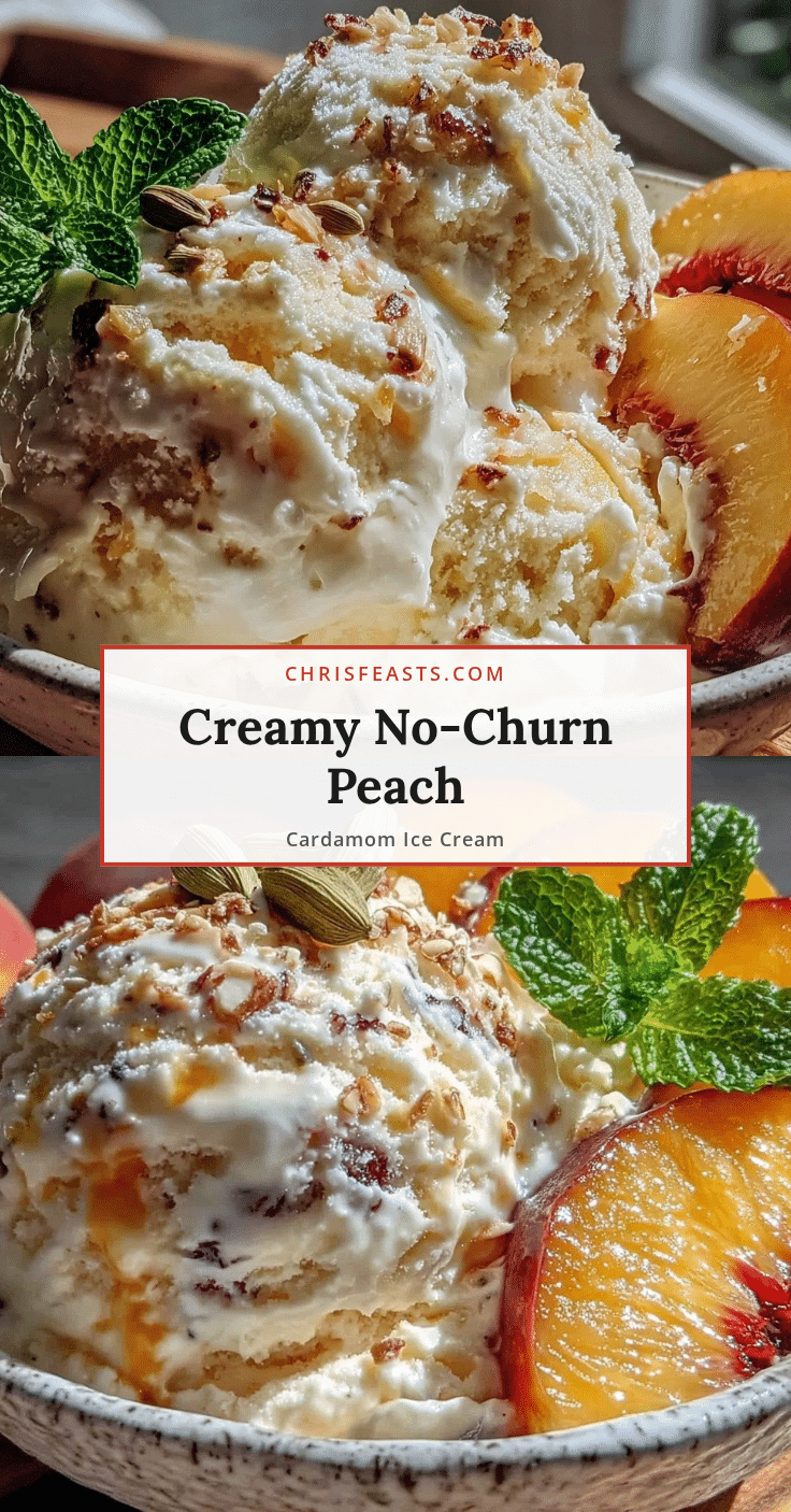no-churn peach cardamom ice cream recipe