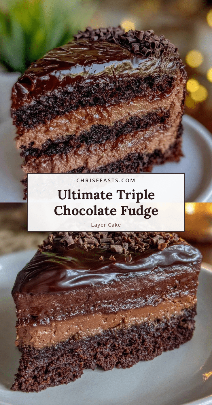 perfect triple chocolate fudge layer cake recipe