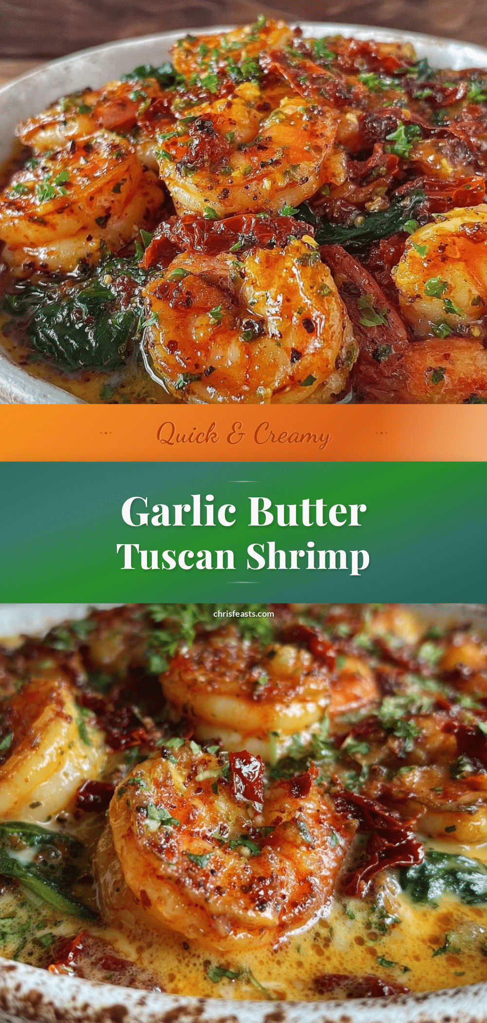 quick creamy garlic butter tuscan shrimp recipe