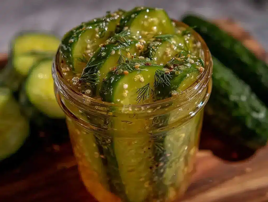 quick refrigerator dill pickles - featured image