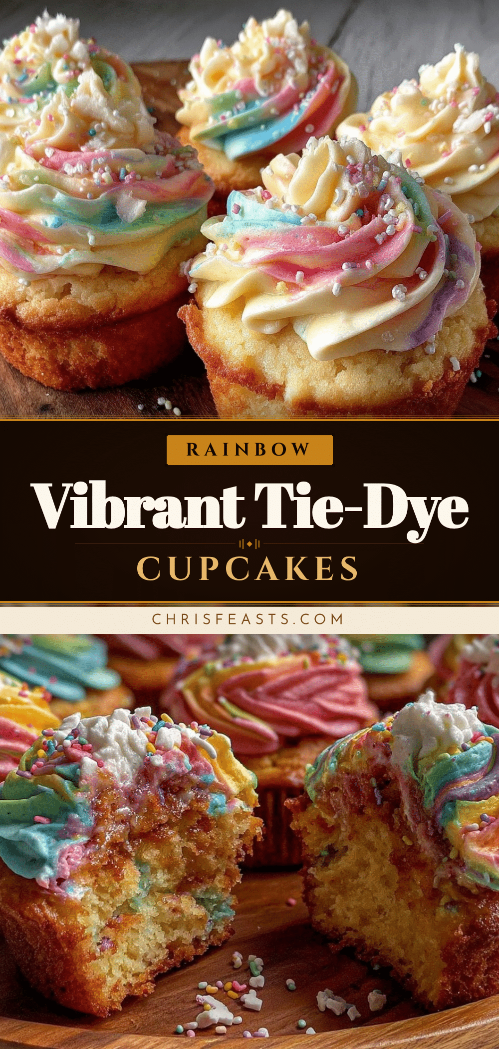 rainbow tie-dye cupcakes recipe