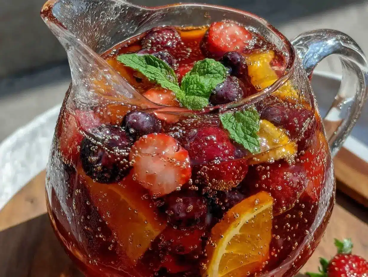 red white blue sangria preparation steps