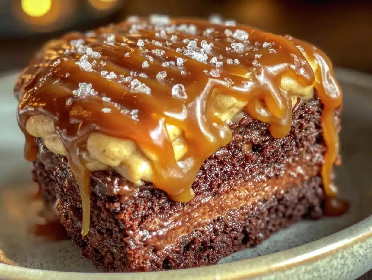 salted caramel chocolate cake preparation steps