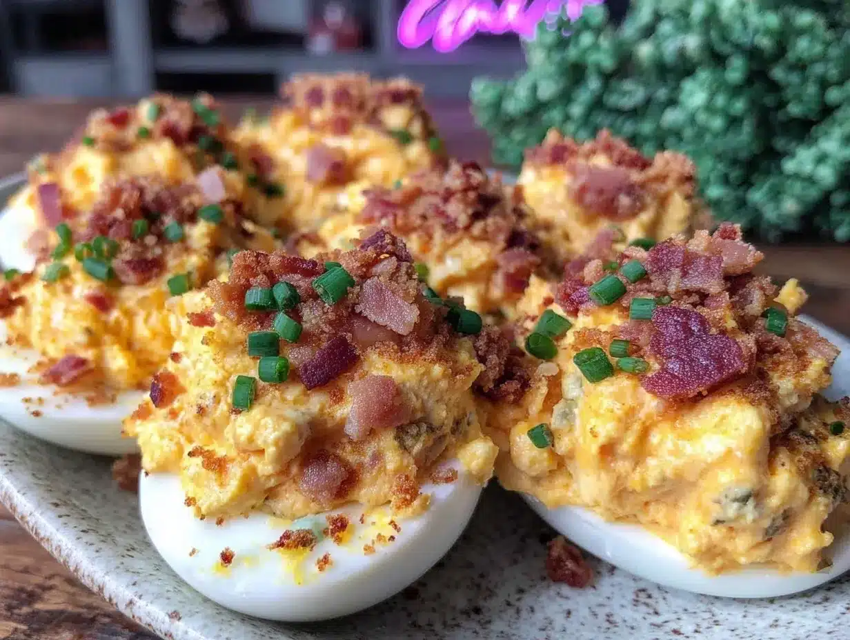 savory bacon cheddar deviled eggs preparation steps