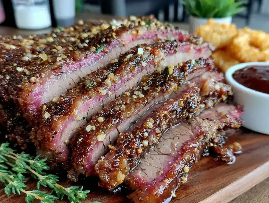 smoked beef brisket recipe - featured image