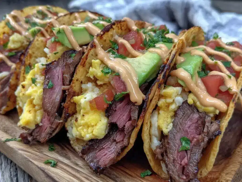 smoked brisket breakfast tacos - featured image