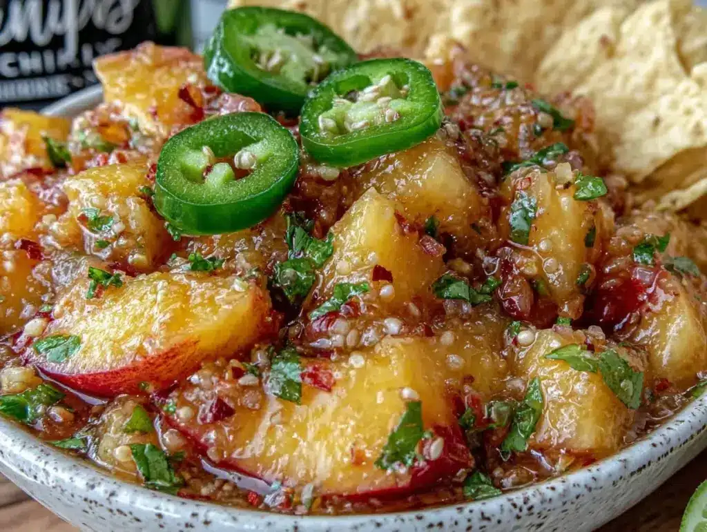 spicy peach salsa - featured image