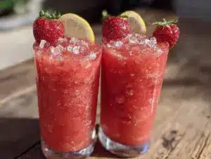 spiked strawberry lemonade slushies - featured image