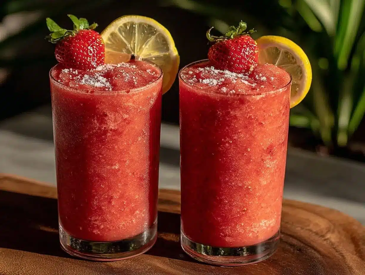 spiked strawberry lemonade slushies preparation steps