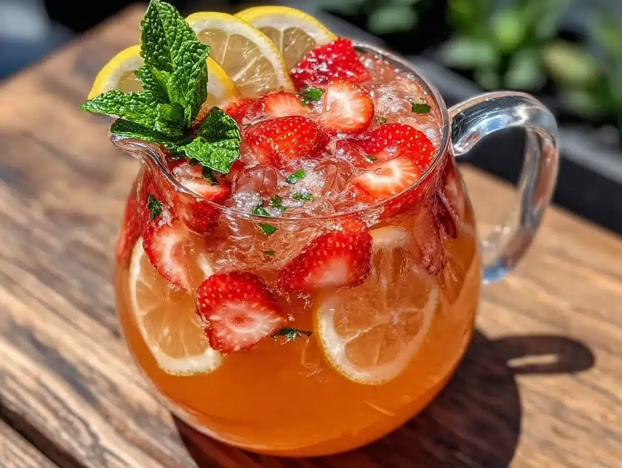 strawberry lemonade vodka punch preparation steps