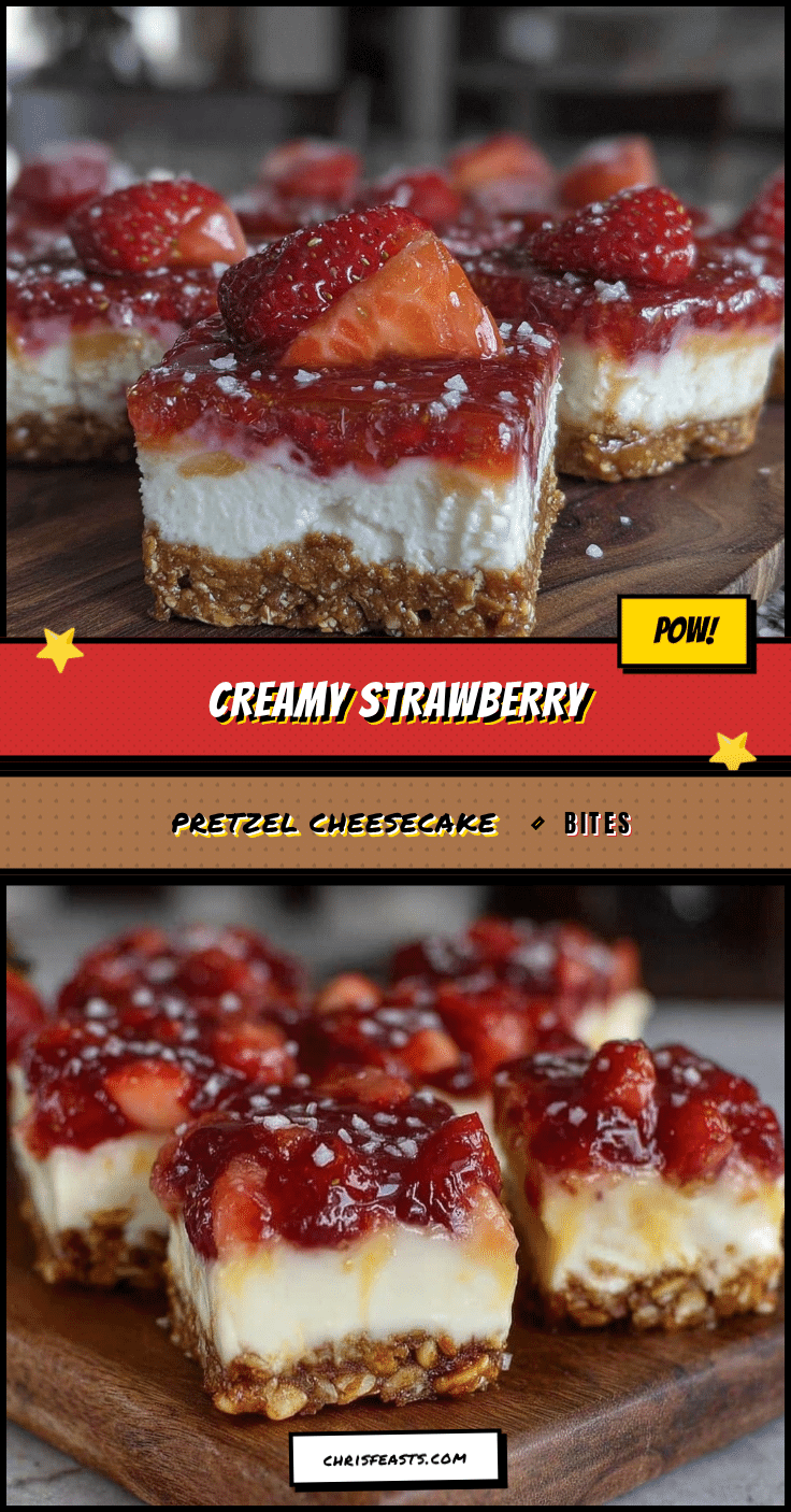strawberry pretzel salad cheesecake bites recipe