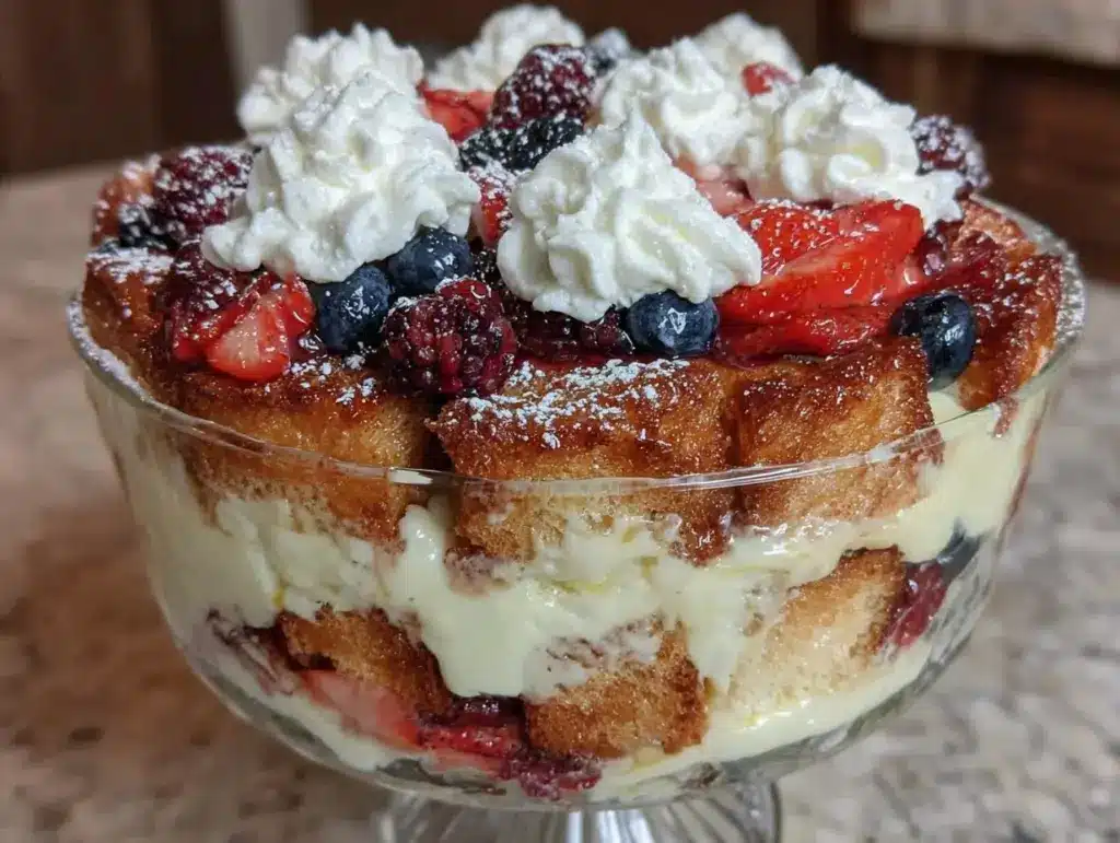 triple berry trifle - featured image
