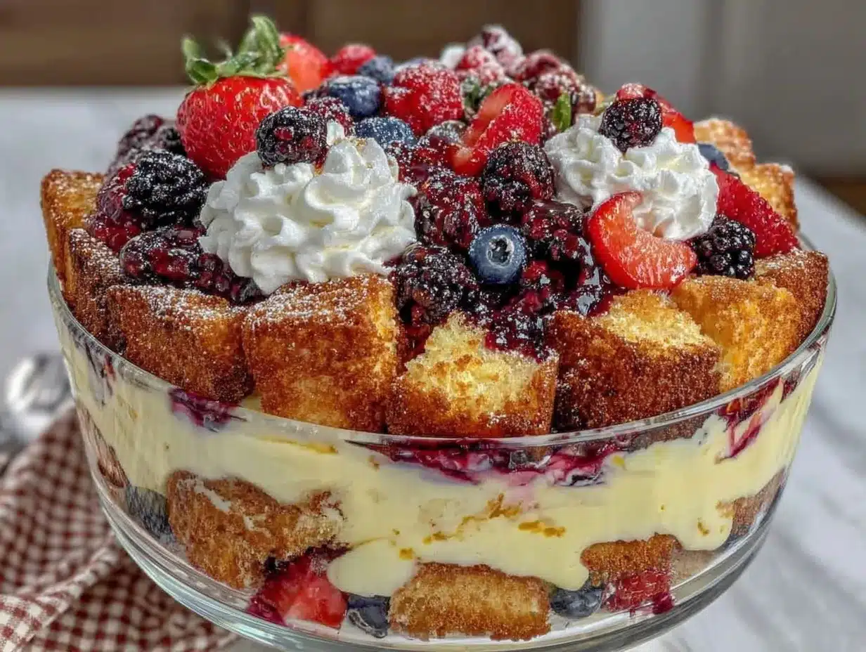 triple berry trifle preparation steps
