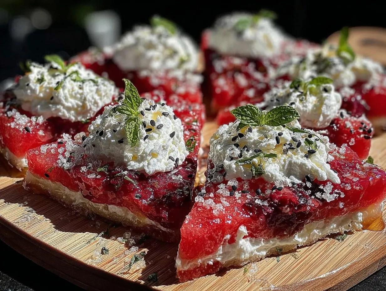 watermelon pizza bites preparation steps