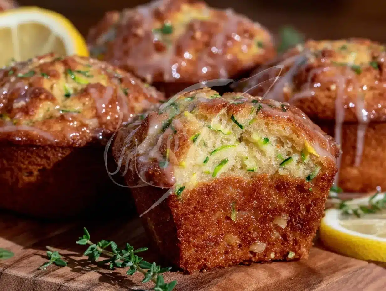 brown butter lemon glazed zucchini muffins preparation steps