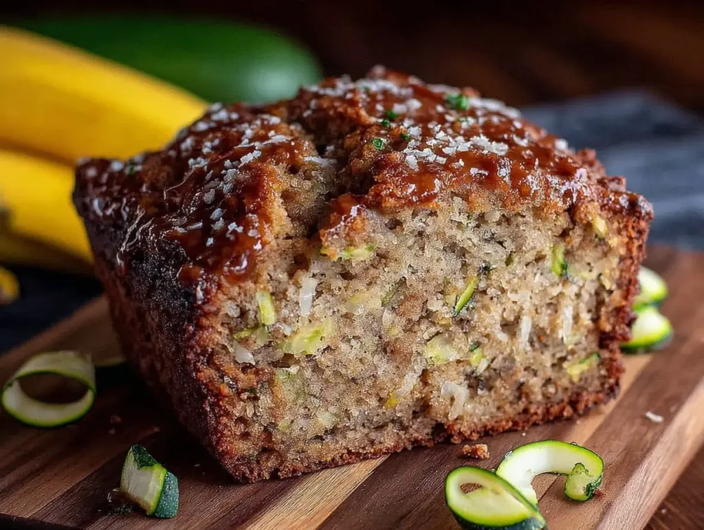 brown butter zucchini banana bread - featured image