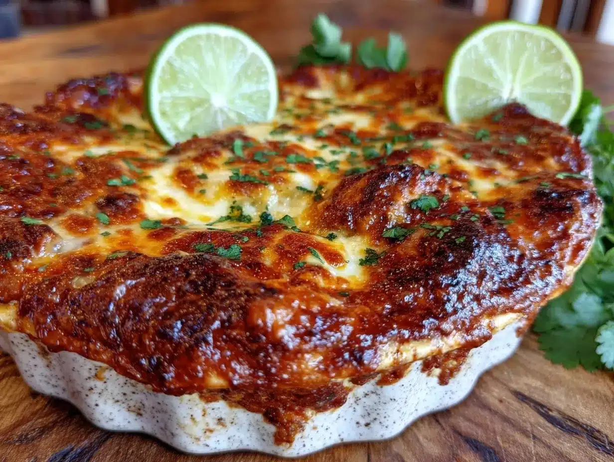 Cheesy Hatch Green Chile Chicken Enchilada Casserole preparation steps