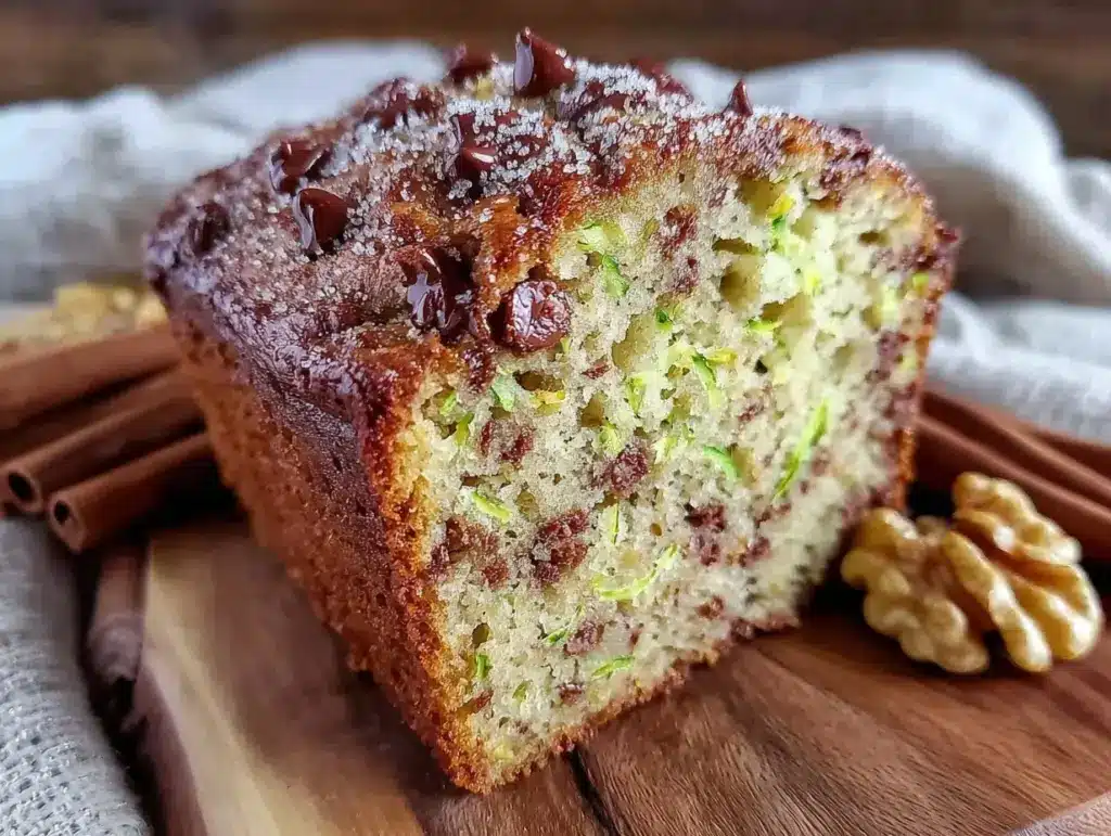 cinnamon walnut chocolate chip zucchini bread - featured image