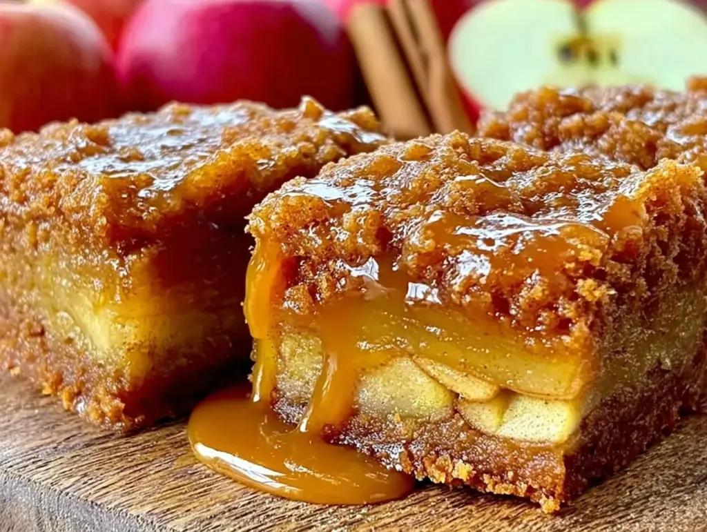 cozy caramel apple pie bars - featured image