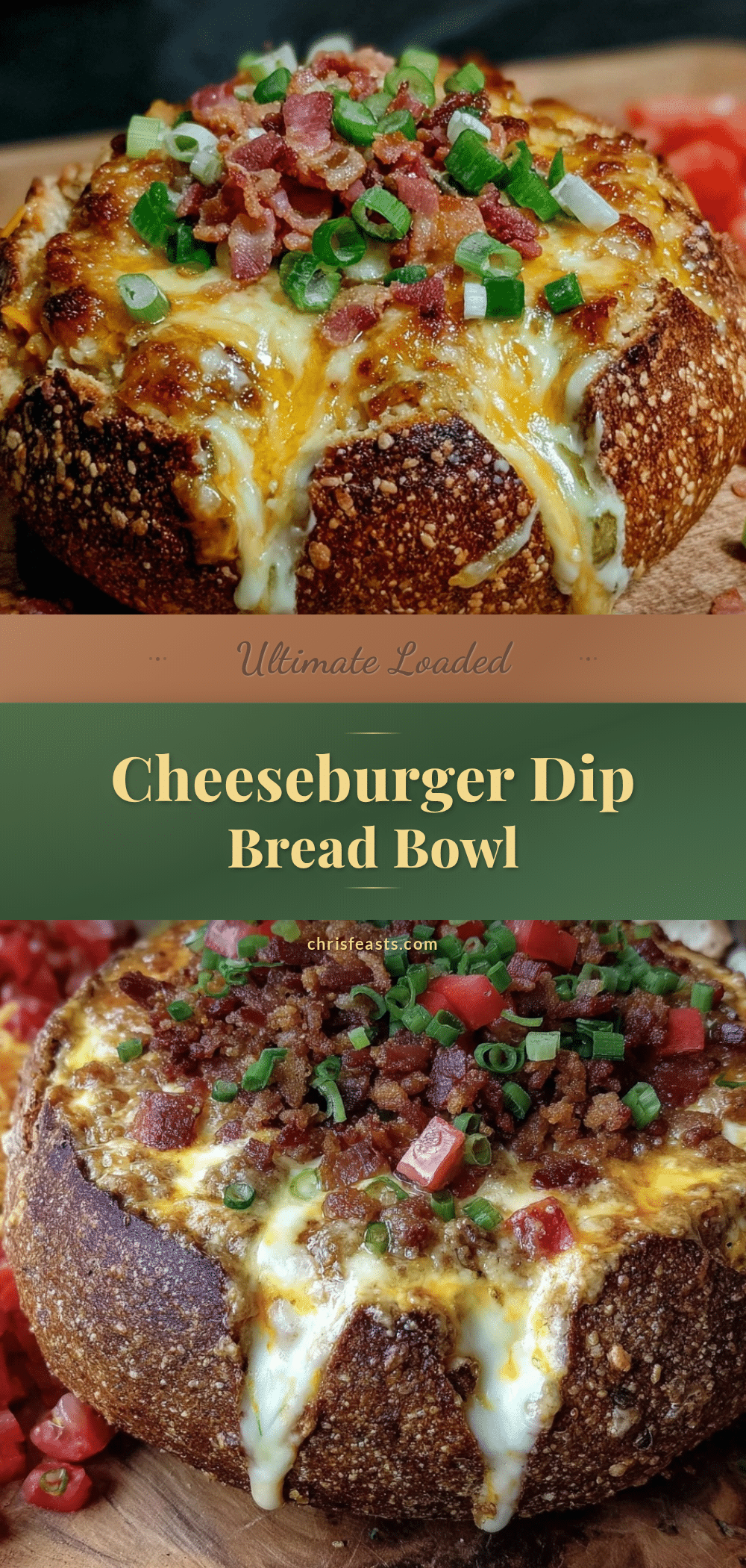 cozy loaded cheeseburger dip bread bowl recipe