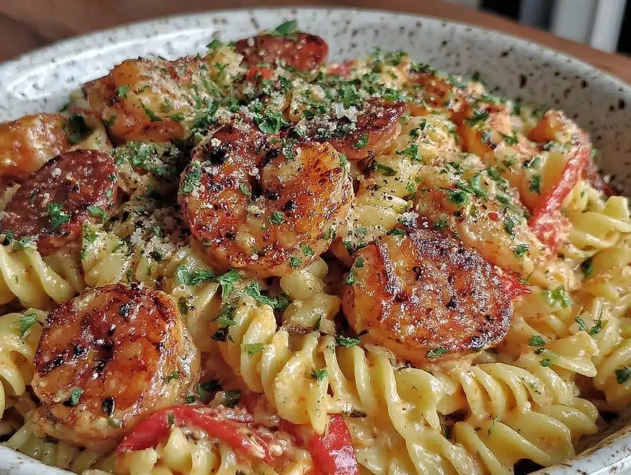 creamy cajun shrimp pasta salad preparation steps