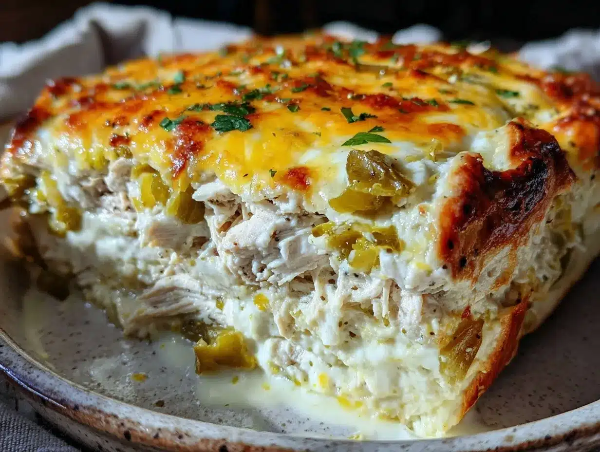 Creamy Green Hatch Chili Chicken Enchilada Casserole preparation steps