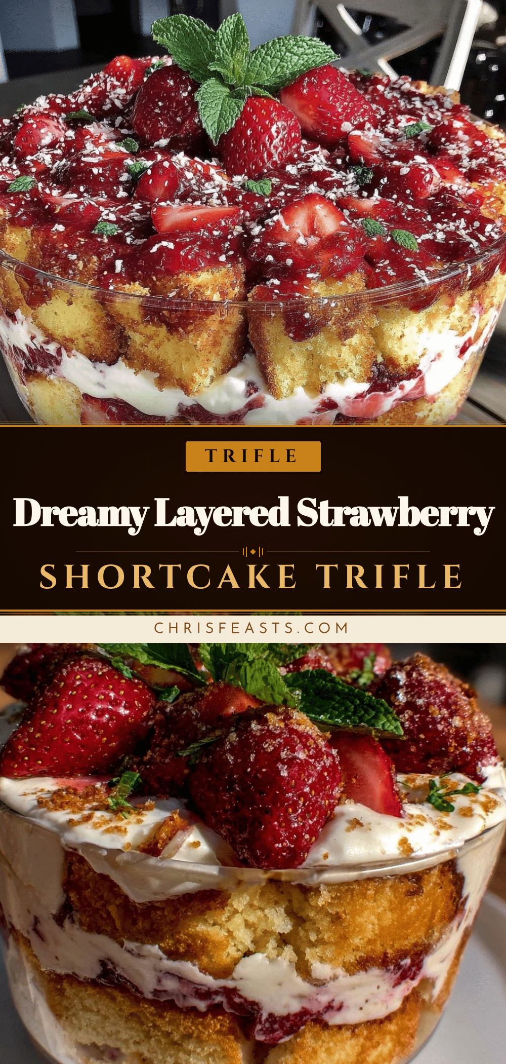 creamy layered strawberry shortcake trifle recipe