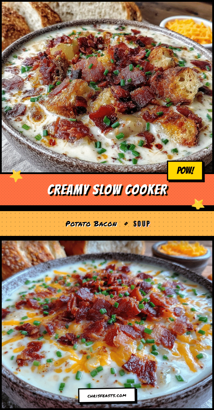 creamy slow cooker potato bacon soup recipe