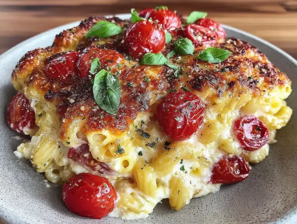 creamy viral feta tomato pasta bake - featured image