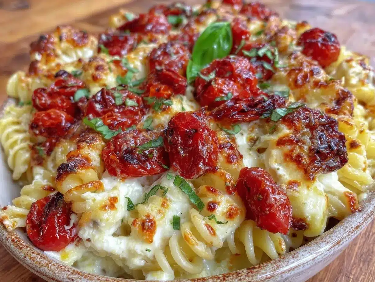 creamy viral feta tomato pasta bake preparation steps