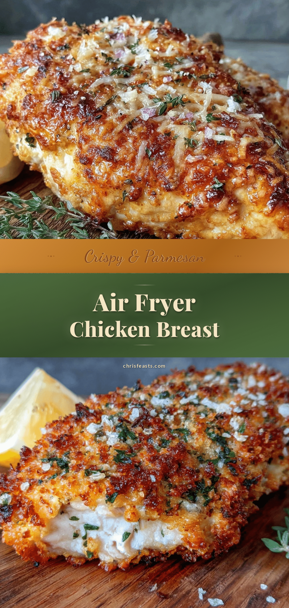 crispy air fryer parmesan crusted chicken breast recipe