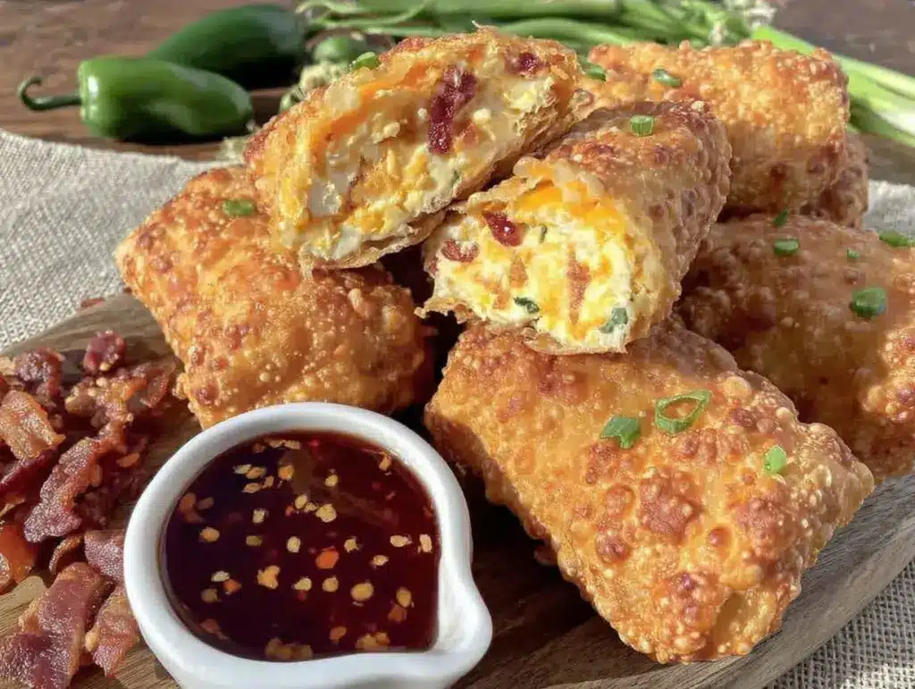 crispy jalapeño popper egg rolls - featured image