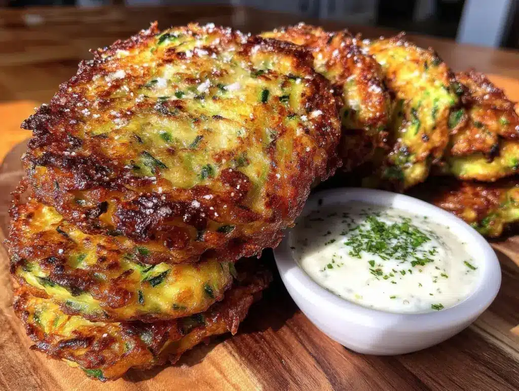 crispy Parmesan zucchini fritters - featured image