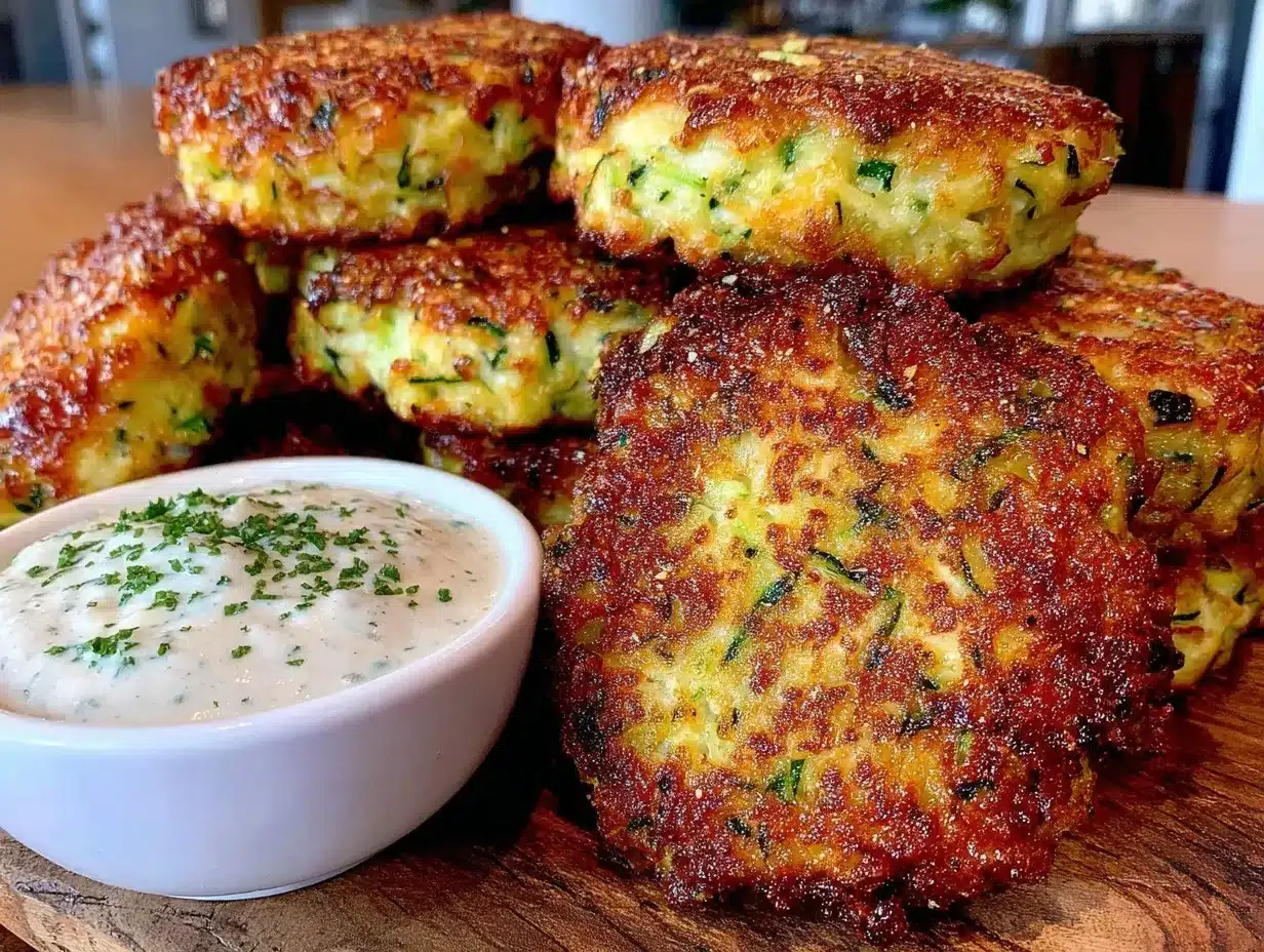 crispy Parmesan zucchini fritters preparation steps