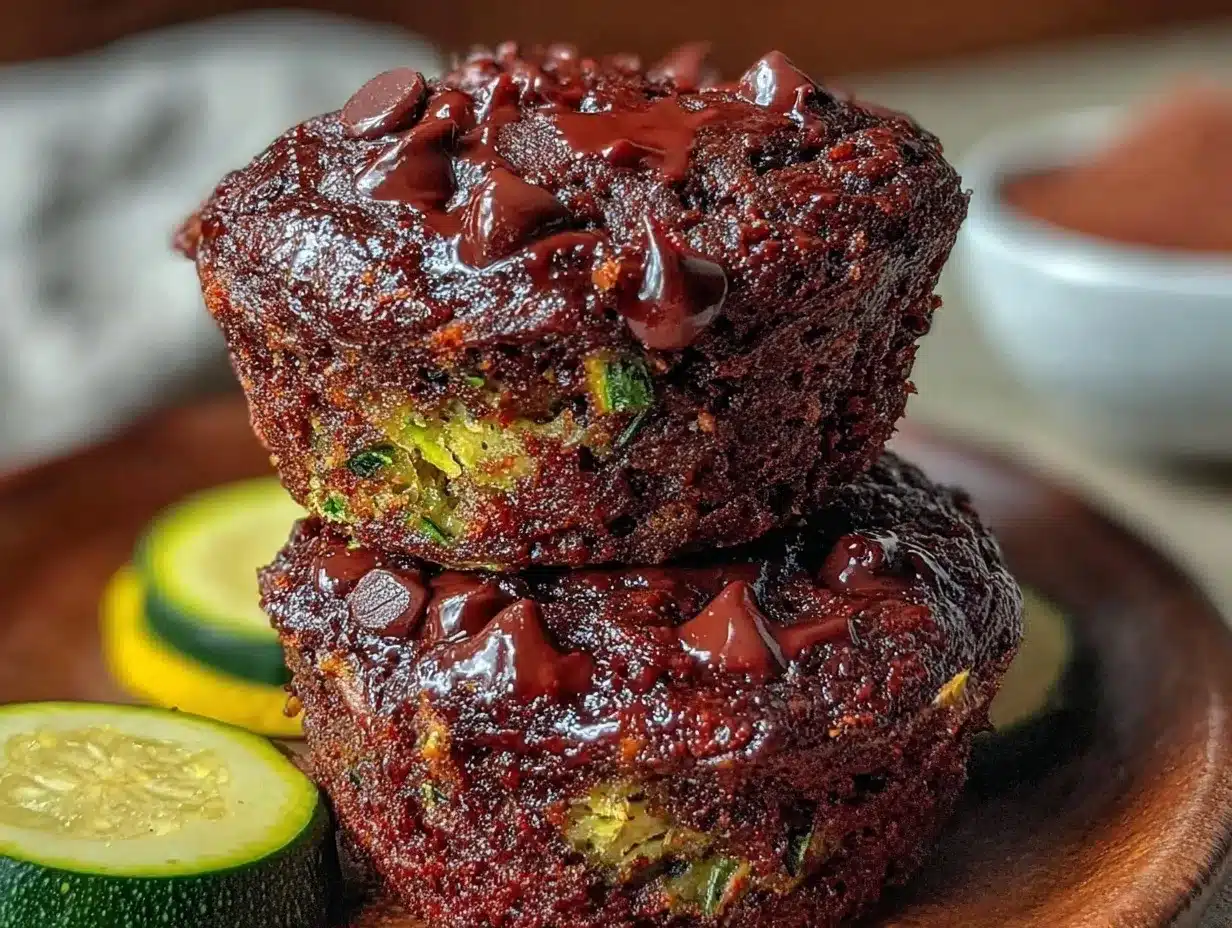 double chocolate chip zucchini muffins preparation steps